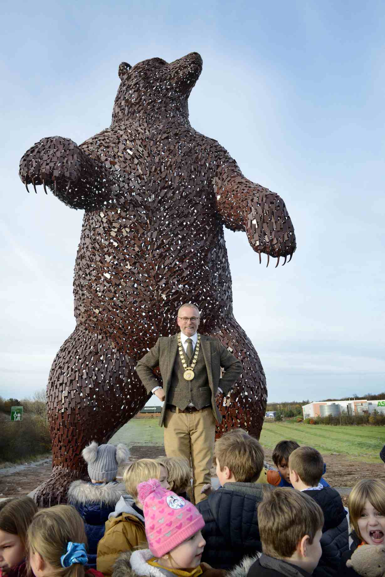 And finally... Large bear sculpture unveiled in East Lothian