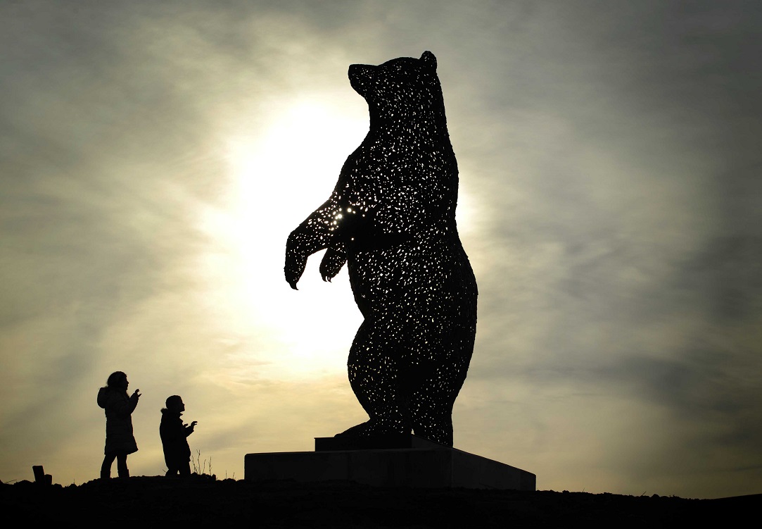 And finally... Large bear sculpture unveiled in East Lothian
