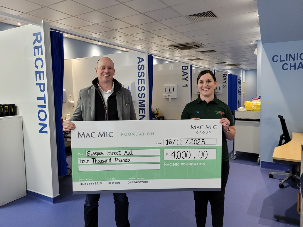 Glasgow Street Aid receives £4,000 boost from Mac Mic Foundation