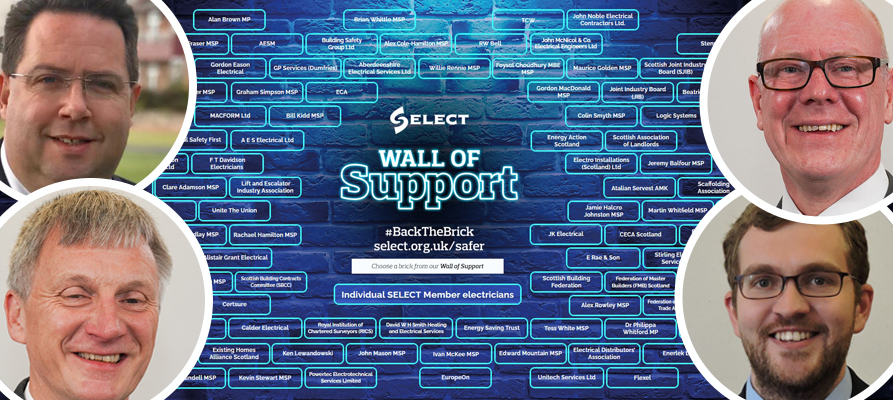 Four MSPs add support to SELECT’s electrical industry regulation campaign