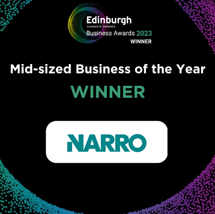 Narro secures business award from Edinburgh Chamber of Commerce