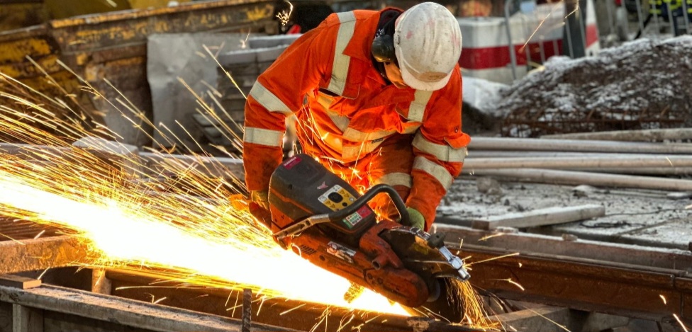 Final tracks laid for trams to Newhaven