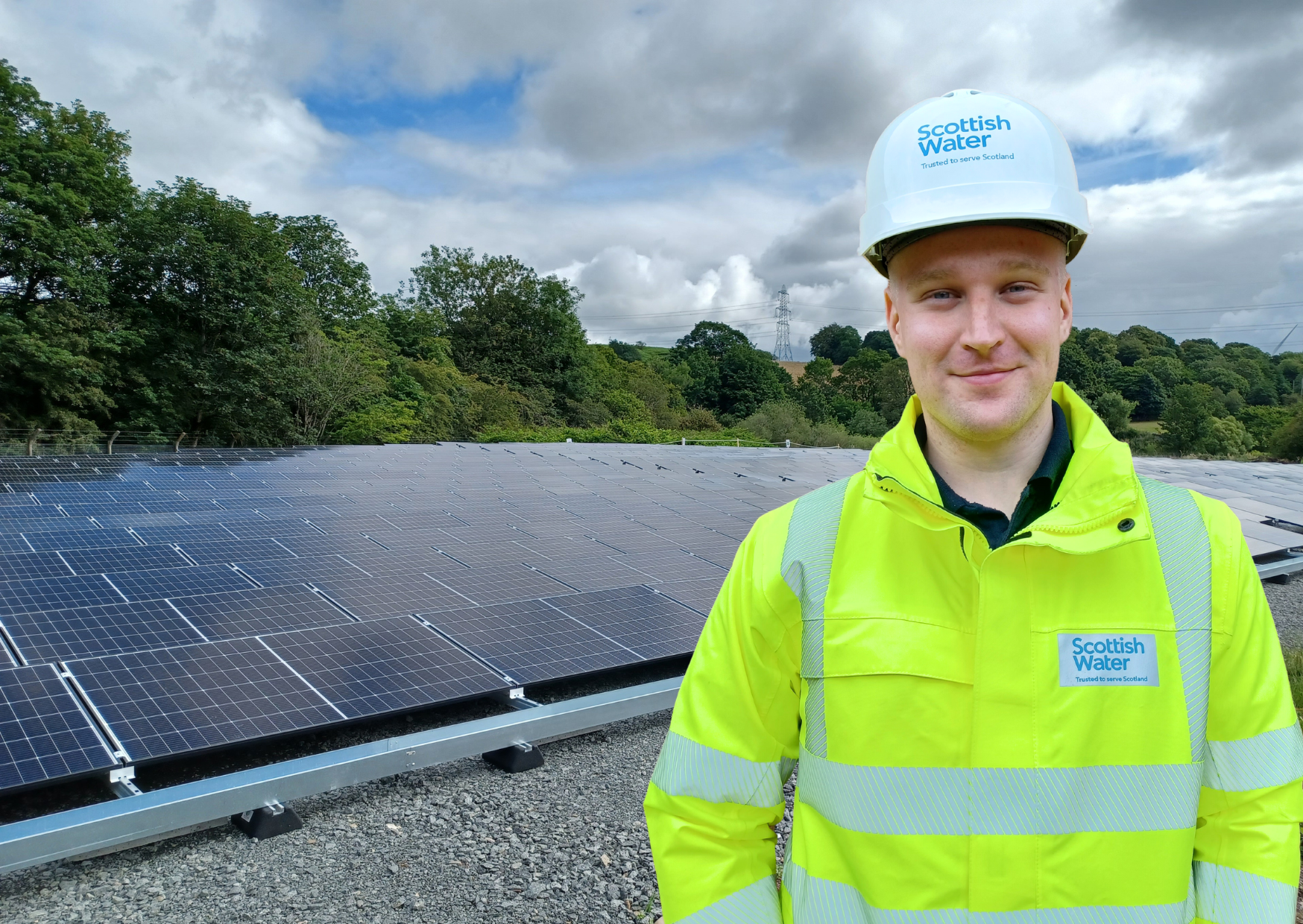 Graduate engineer celebrates first solar install at Denny waste water works