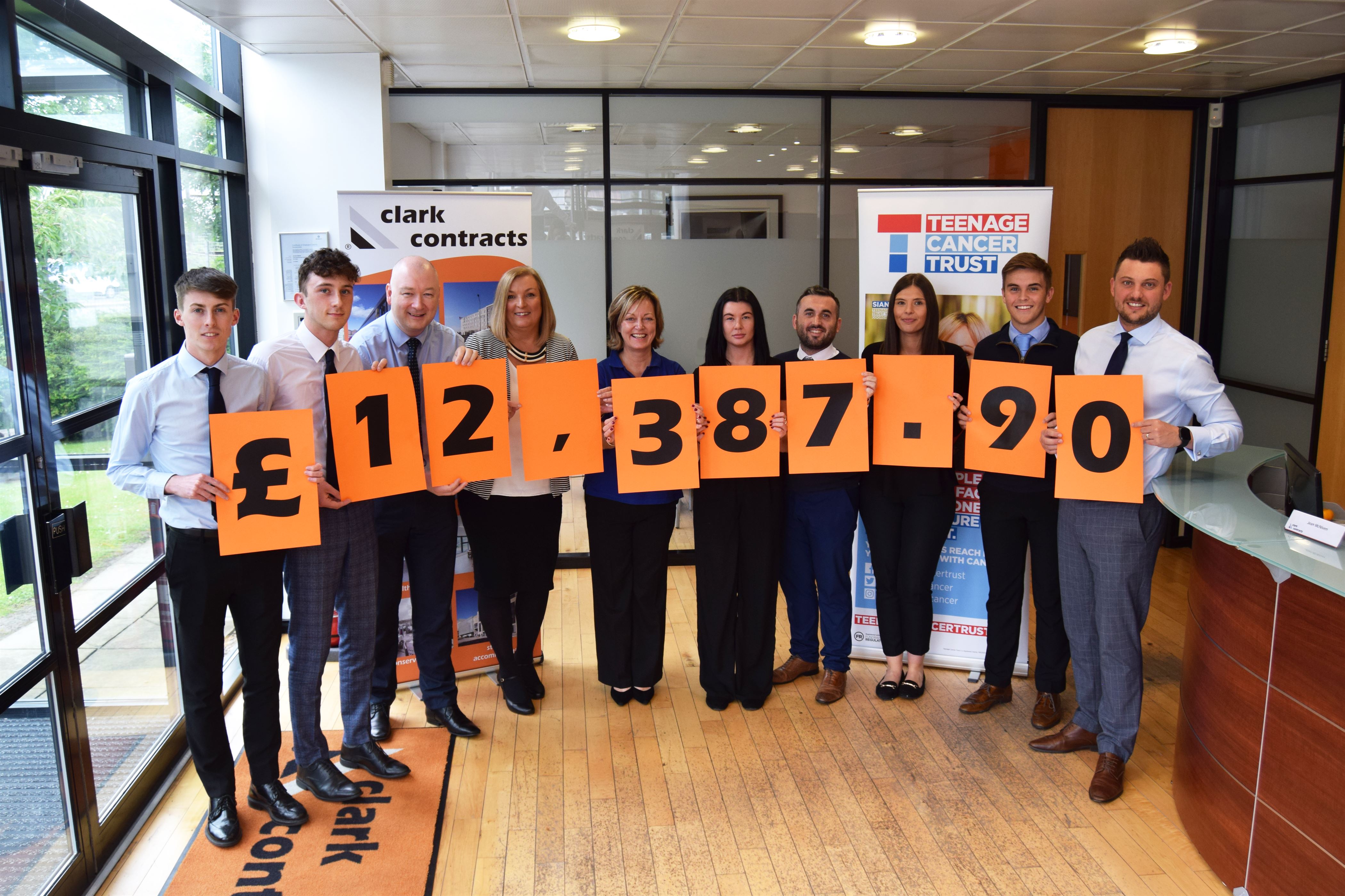 Clark Contracts raises over £12,000 for Teenage Cancer Trust