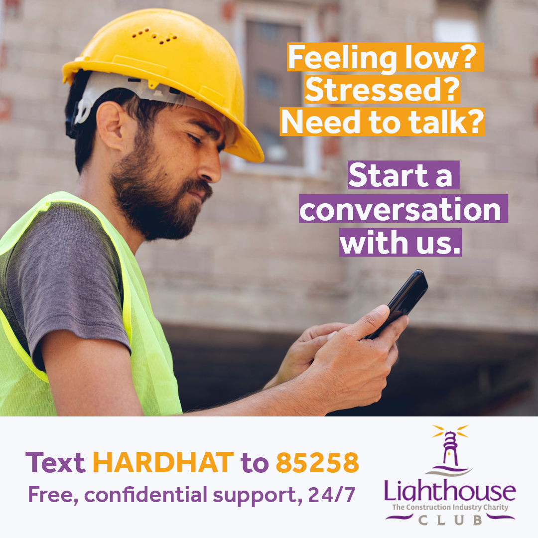 Lighthouse Club launches 'vital' text service for struggling construction workers