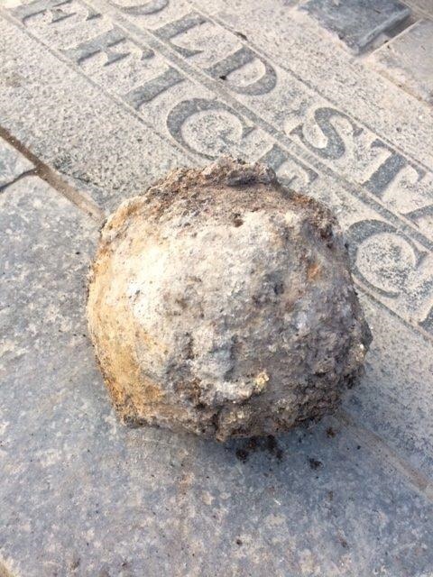 And finally... Maxi uncovers cannonball at Edinburgh site