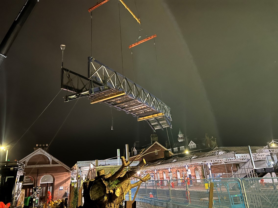 Footbridge successfully removed at Dumfries station