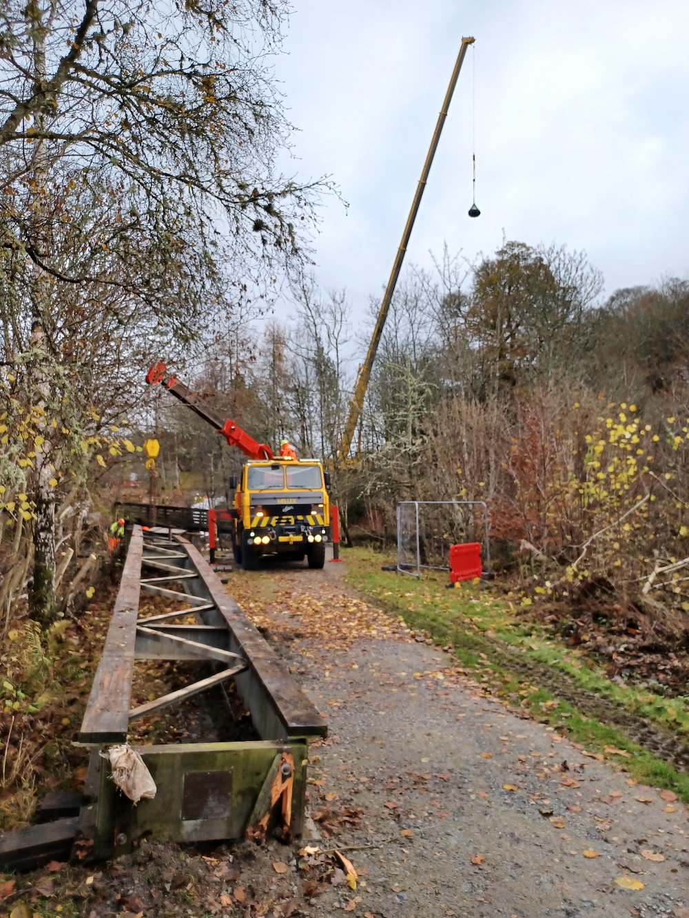 Footbridge removed from River Braan after Storm Babet