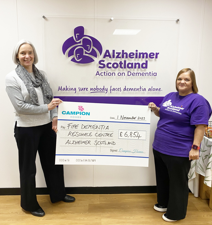 Campion Homes makes Alzheimer Scotland donation