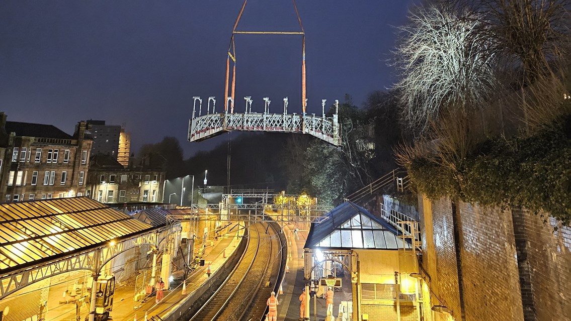 Port Glasgow station accessibility project continues with footbridge removal