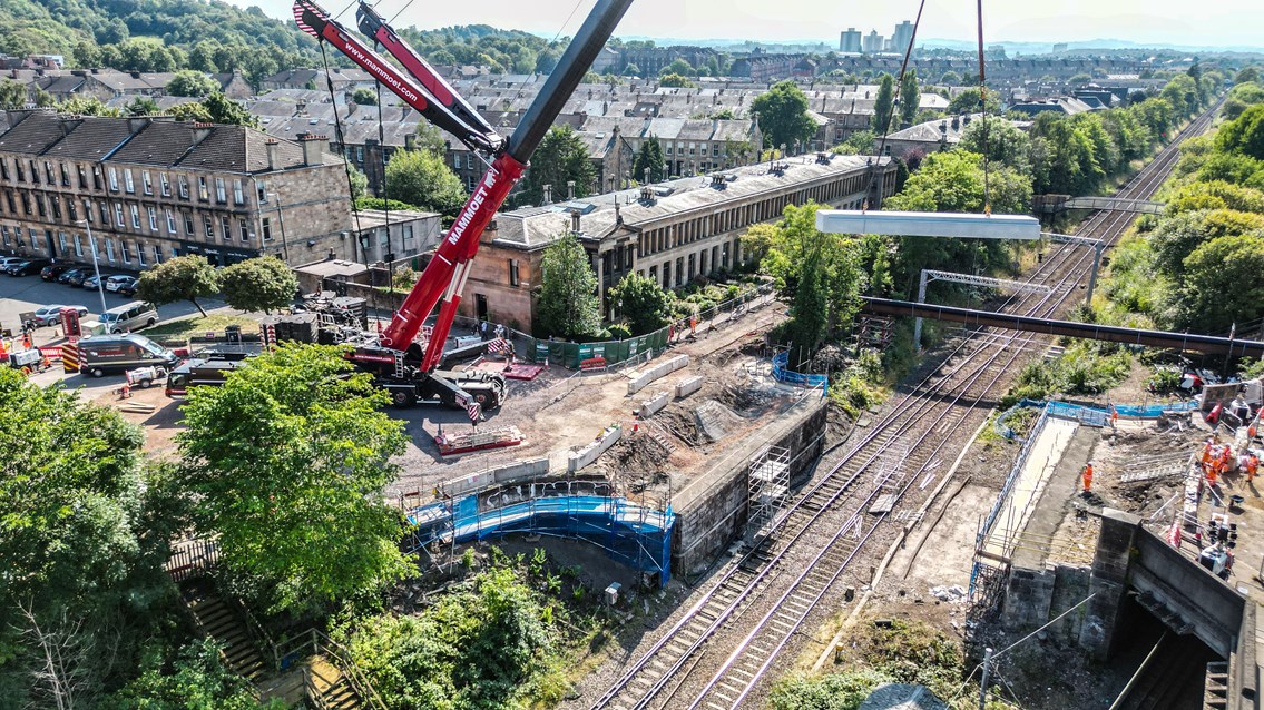 Construction of new railway bridge begins in southside of Glasgow