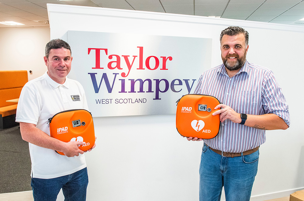 Taylor Wimpey donates life-saving defibrillators to Kieran McDade Foundation