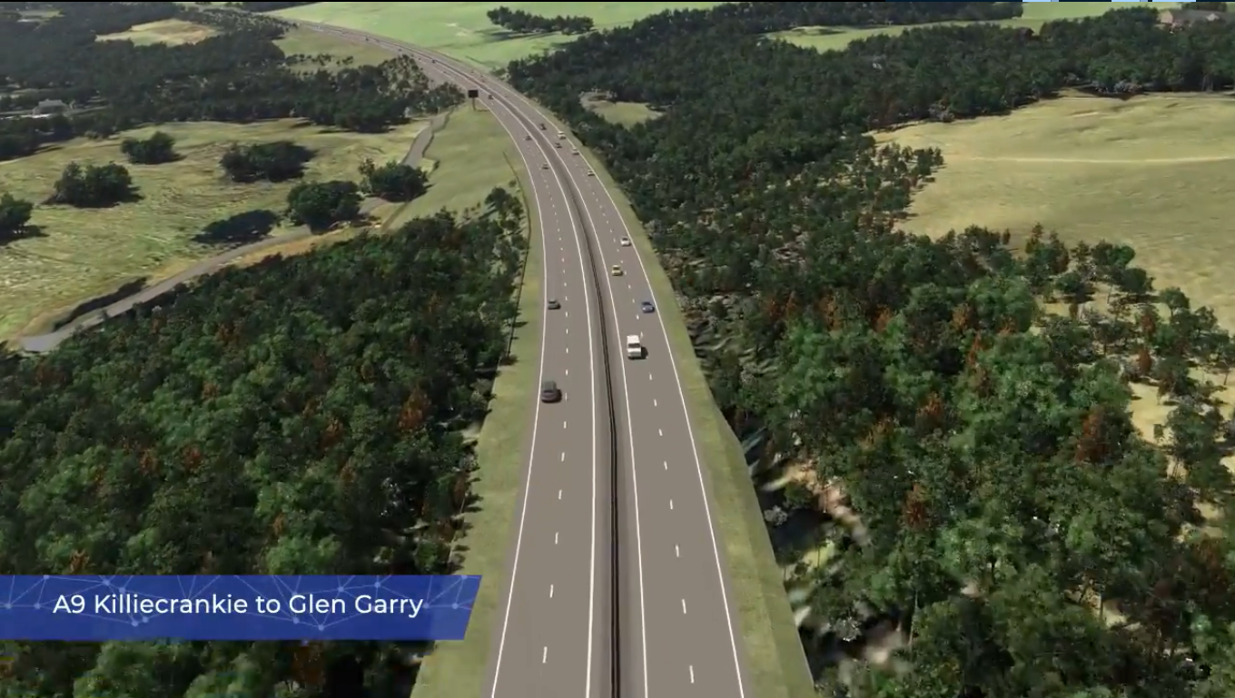 Progress made on Killiecrankie to Glen Garry section of A9 Dualling project